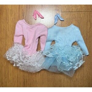 Vtg 1990 Barbie Dinner Date Fashions #1292 Pink & Blue‎ Lace Dress Sets Mattel